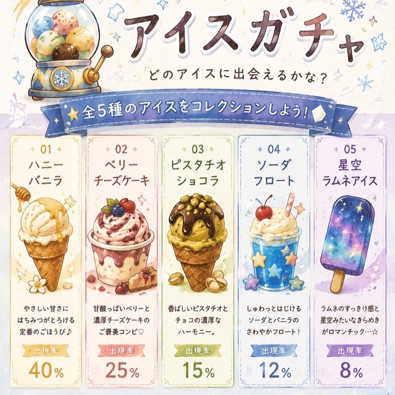 アイスガチャ【1日100回！】